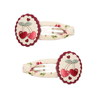 2-pack Scallop Framed Cherries haarclipjes