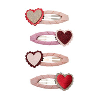 4er-Pack Scallop Heart Haarspangen