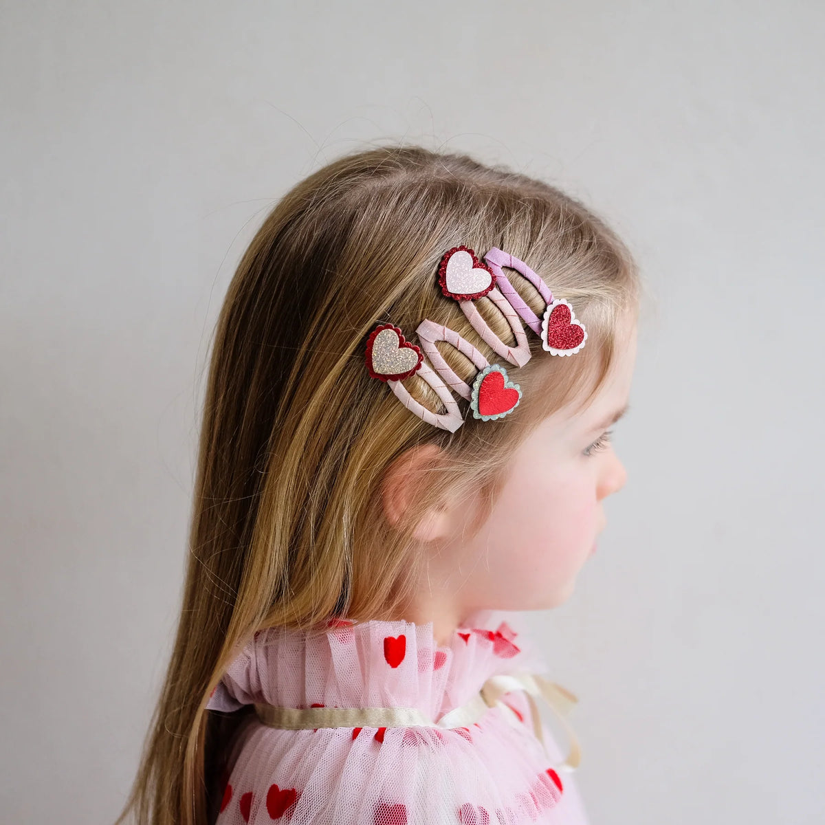 4-pack Scallop Heart haarclipjes
