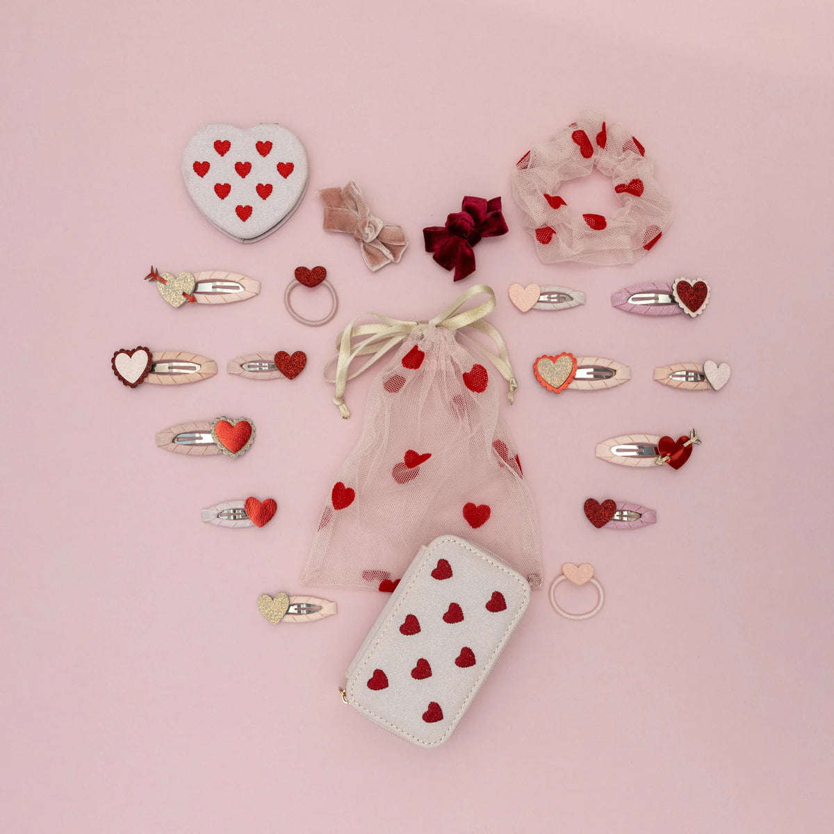 4-pack Scallop Heart haarclipjes