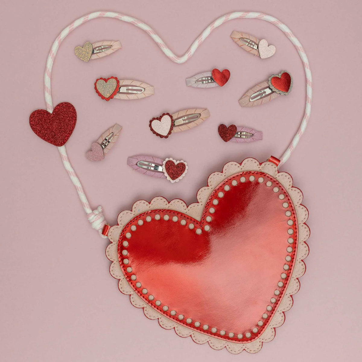 4-pack Scallop Heart haarclipjes