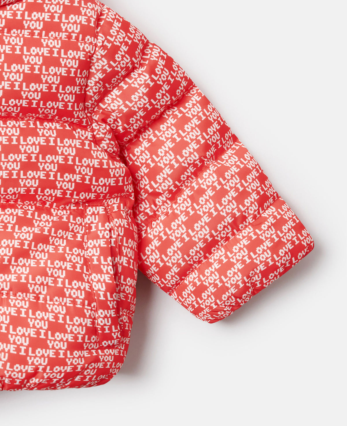 Wiggle Print / Love You Print Puffer Jacke