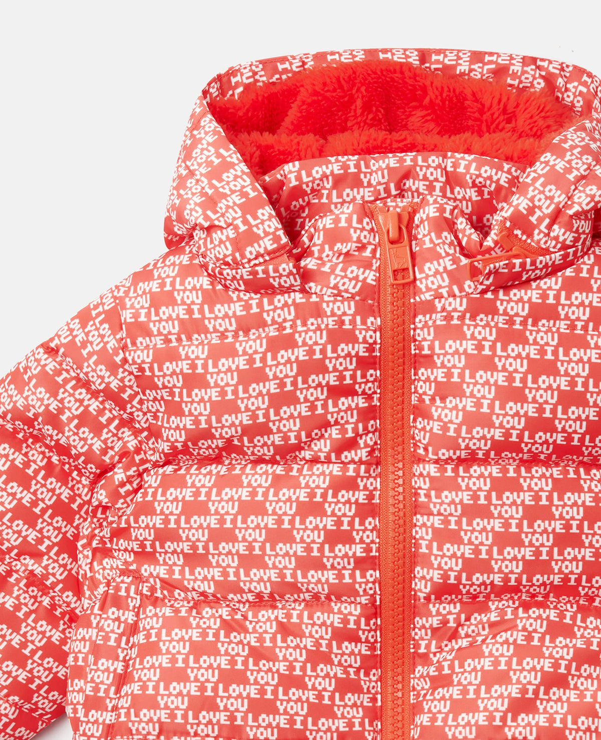 Wiggle Print / Love You Print Puffer Jacke