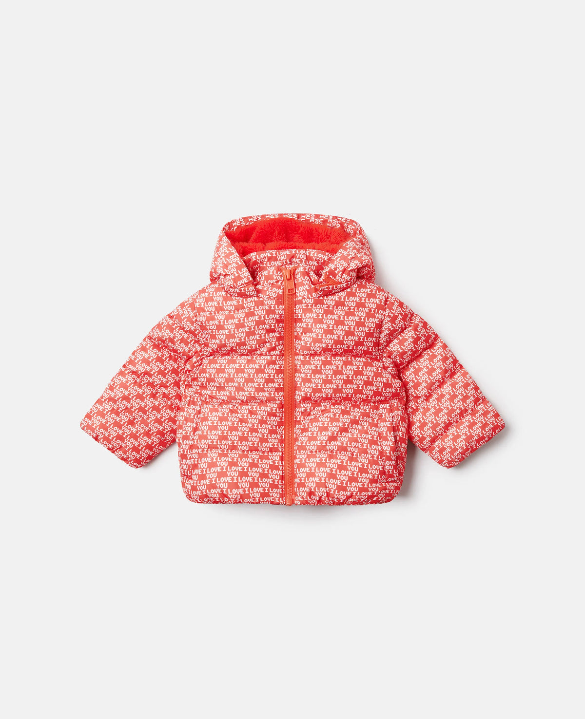Wiggle Print / Love You Print Puffer Jacke
