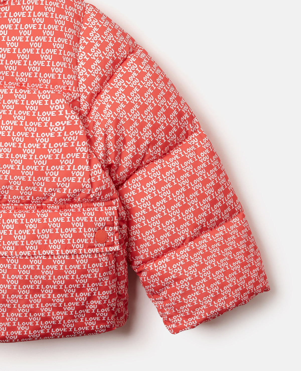 Wiggle Print / Love You Print Puffer Jacke