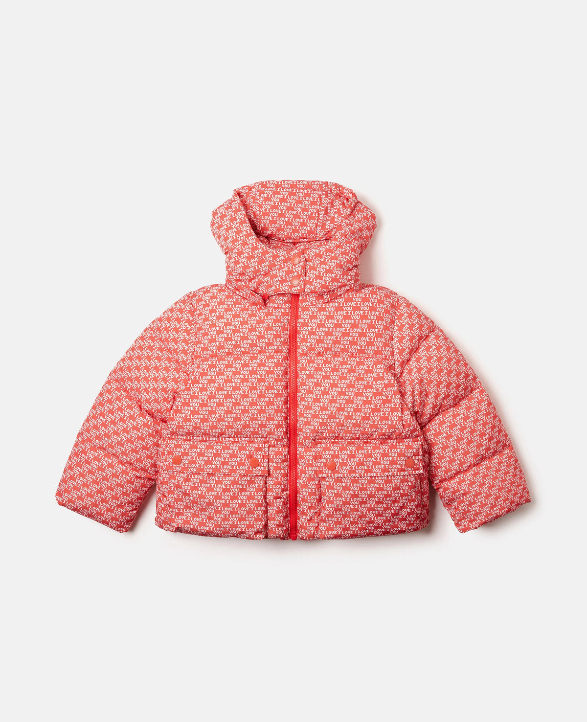 Wiggle Print / Love You Print Puffer Jacke