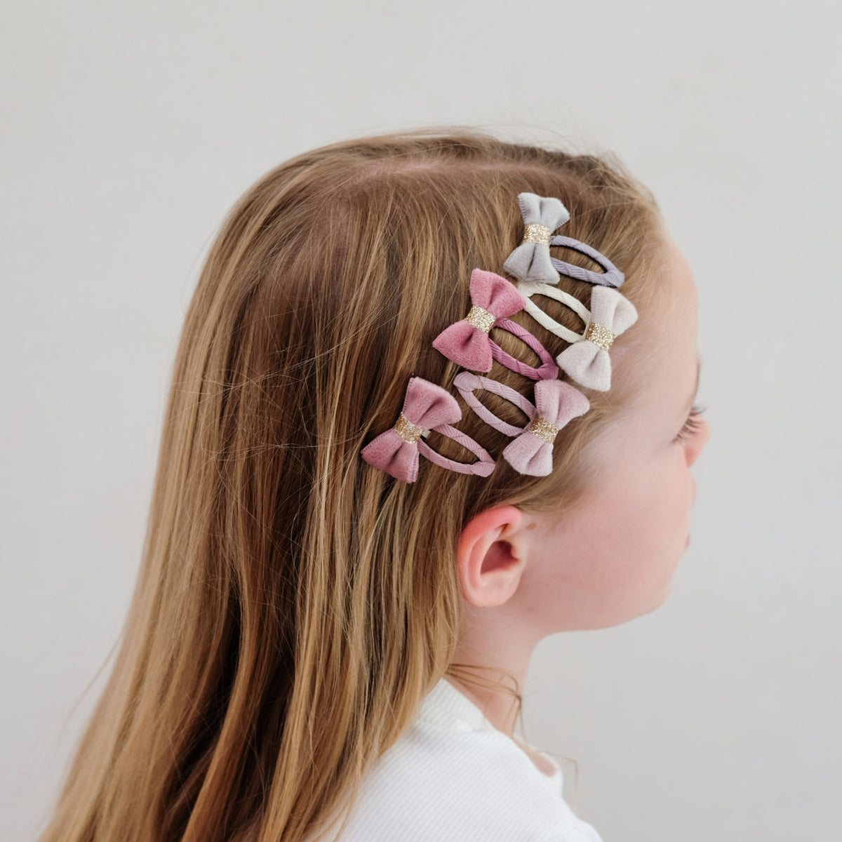 5-pack Tinkerbell Velvet strik haarclipjes-thumbmail-2