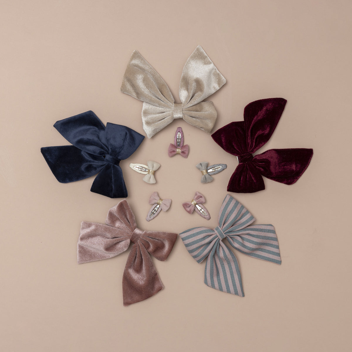 5-pack Tinkerbell Velvet strik haarclipjes-thumbmail-8