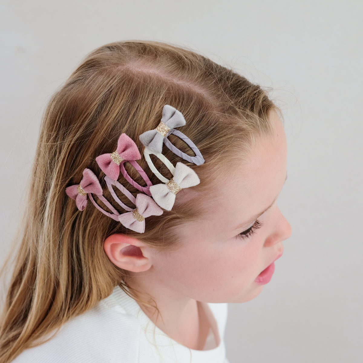 5-pack Tinkerbell Velvet strik haarclipjes-thumbmail-3