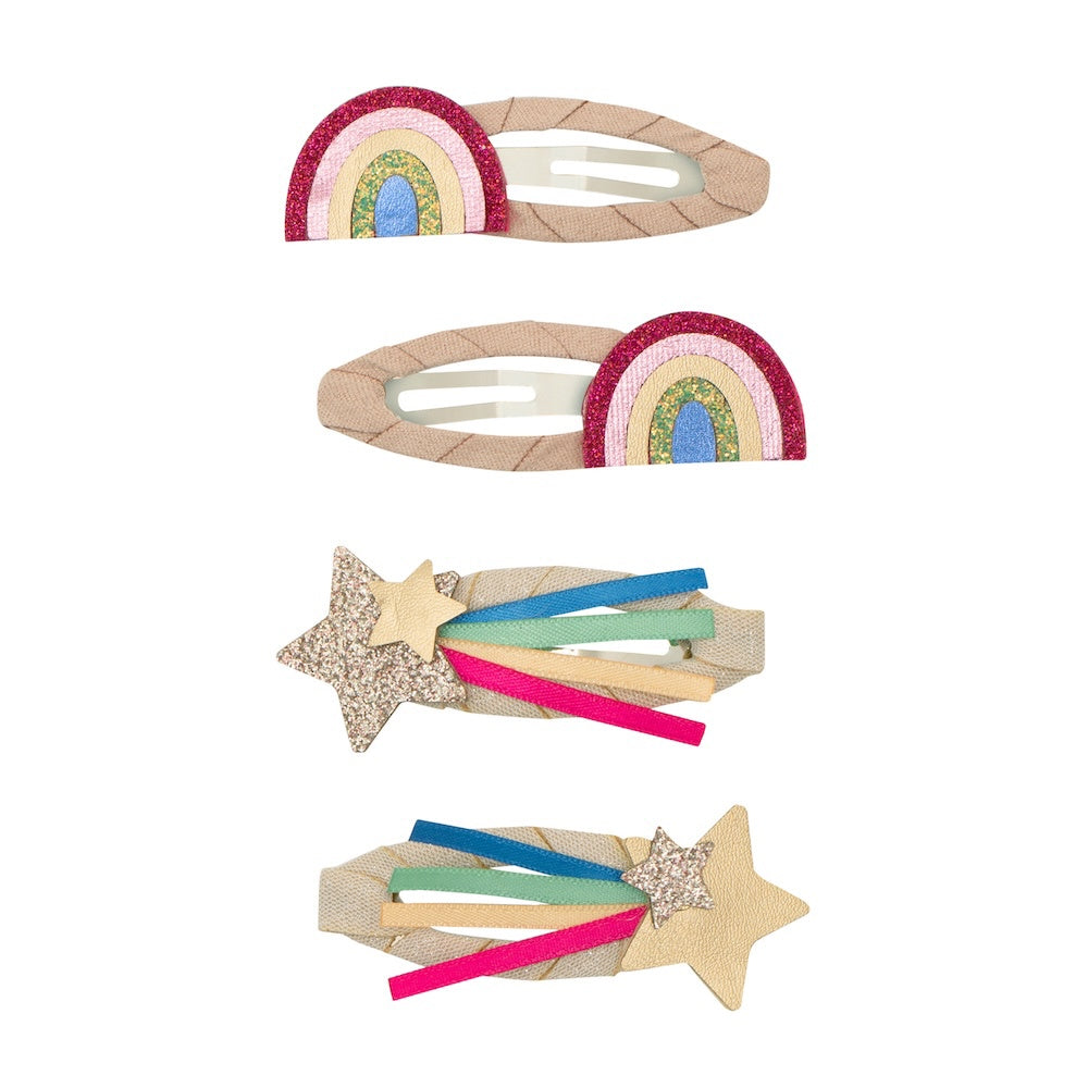 4-pack Disco over the Rainbow haarclipjes
