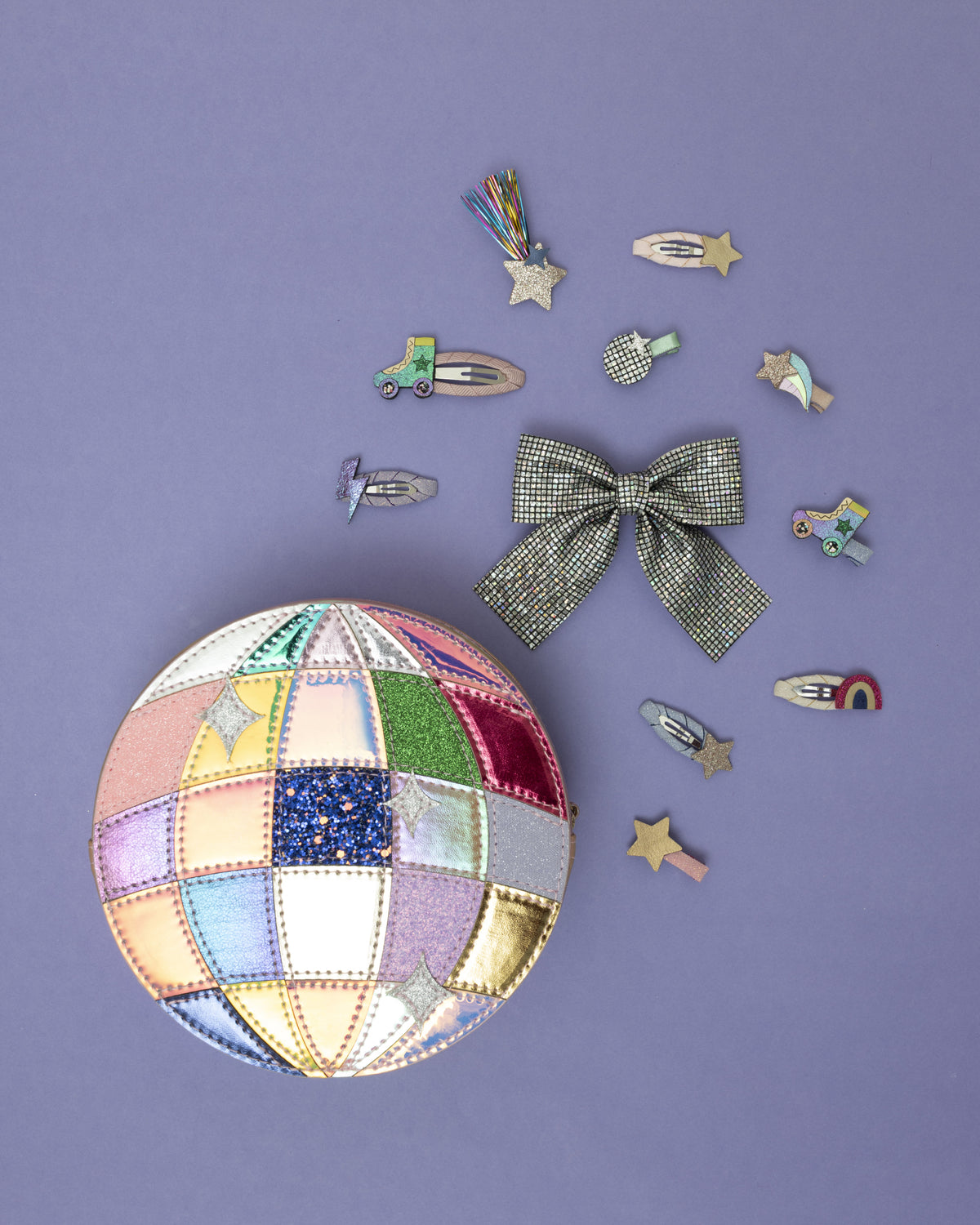 4-pack Disco over the Rainbow haarclipjes