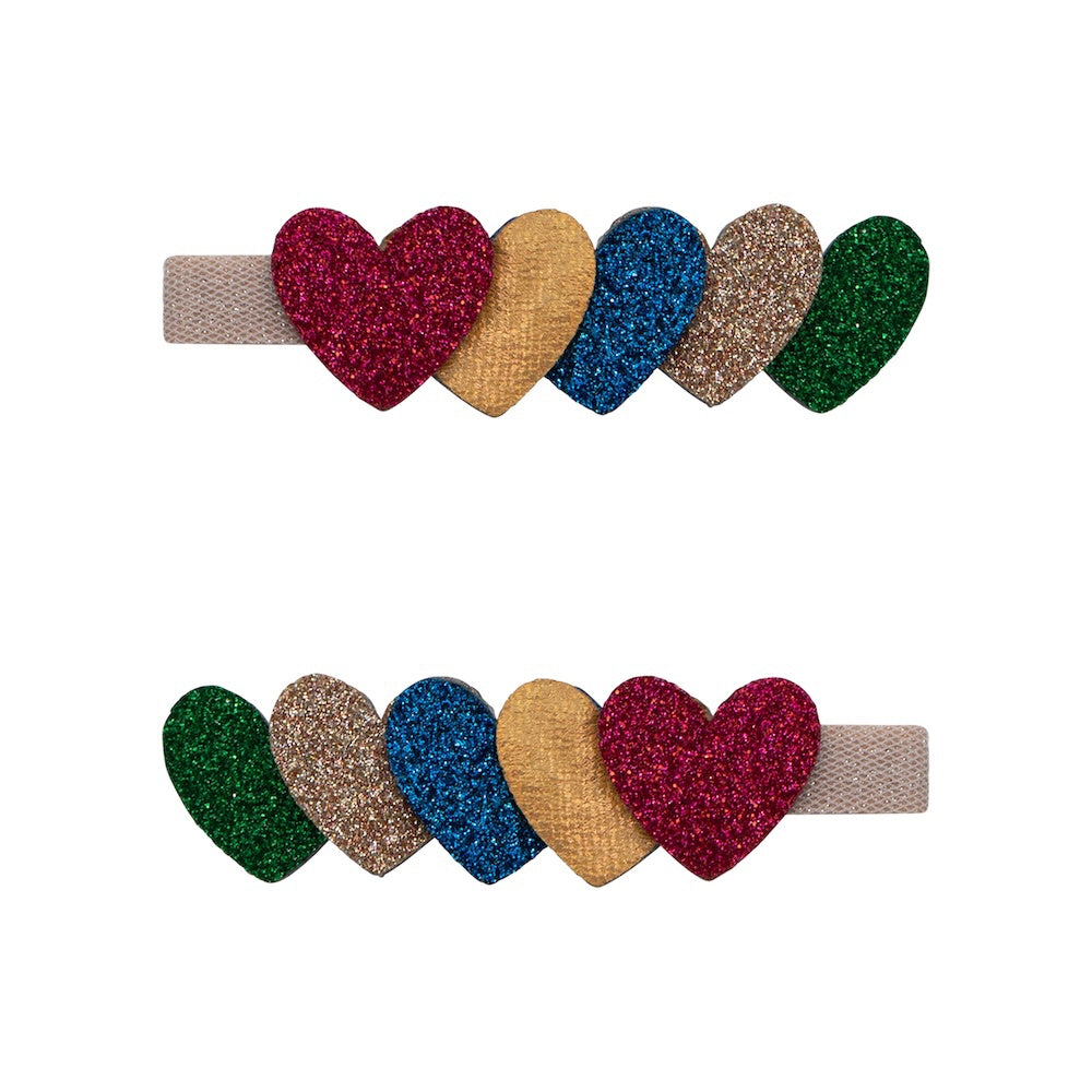 2er-Pack Jazzy Layered Heart Haarspangen-thumbmail-1