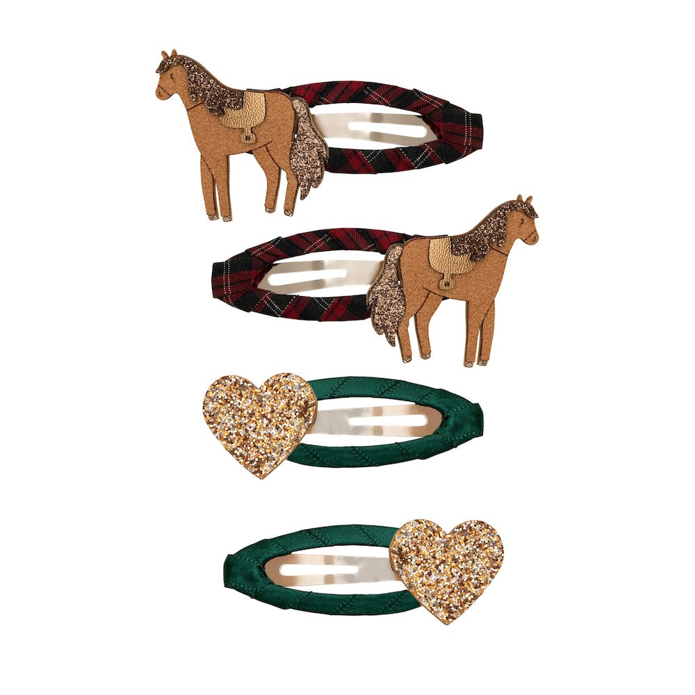 4-pack Horsey haarclipjes