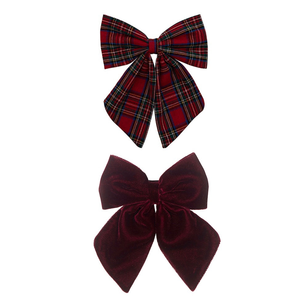 2er-Pack Tartan Agnes Schleife
