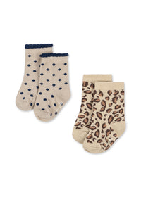 2-pack Leo en Dot Glitter Jacquard sokken