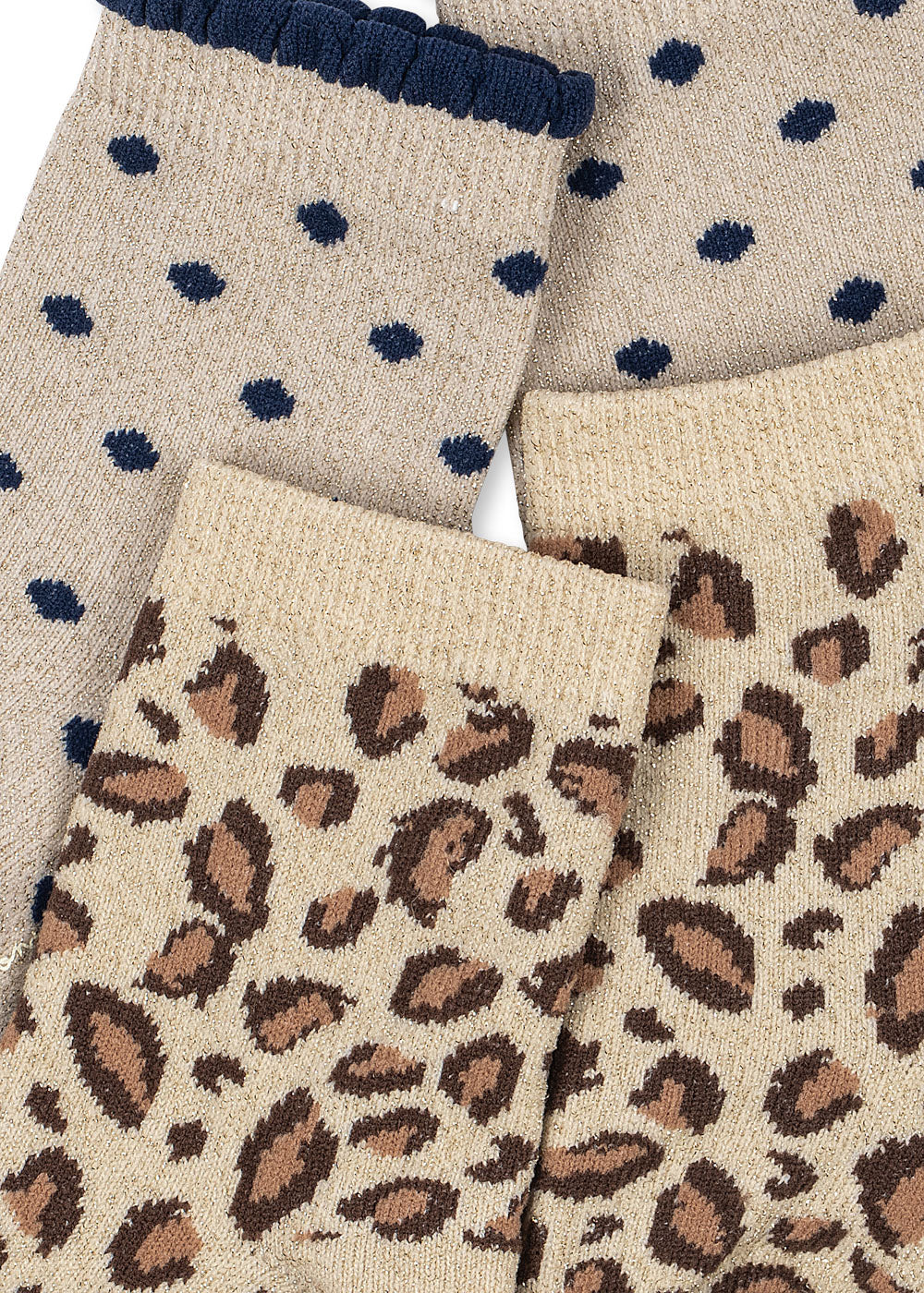2er-Pack Leo und Dot Glitter Jacquard Socken