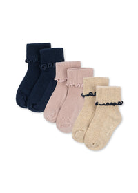 3-pack Rib Frill sokken